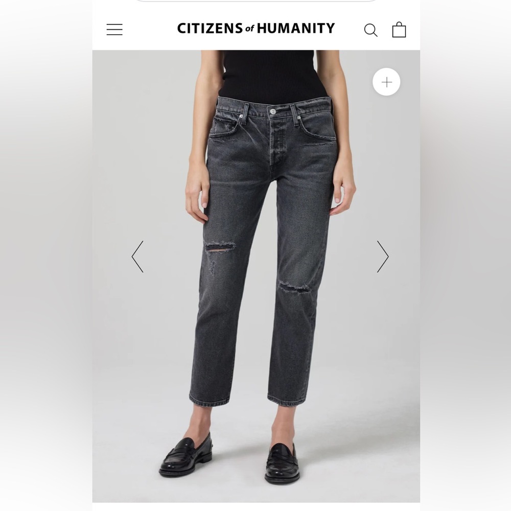 C of H Black Emerson Slim Boyfriend Jeans 6,pocket slightly crop size 26 - Picture 3 of 14